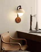 Solaro Applique Murale Travertin Blanc Globe Opalescent - Neutralighting