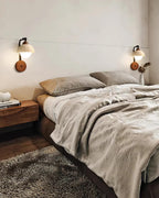 Solaro Applique Murale Travertin Blanc Globe Opalescent - Neutralighting