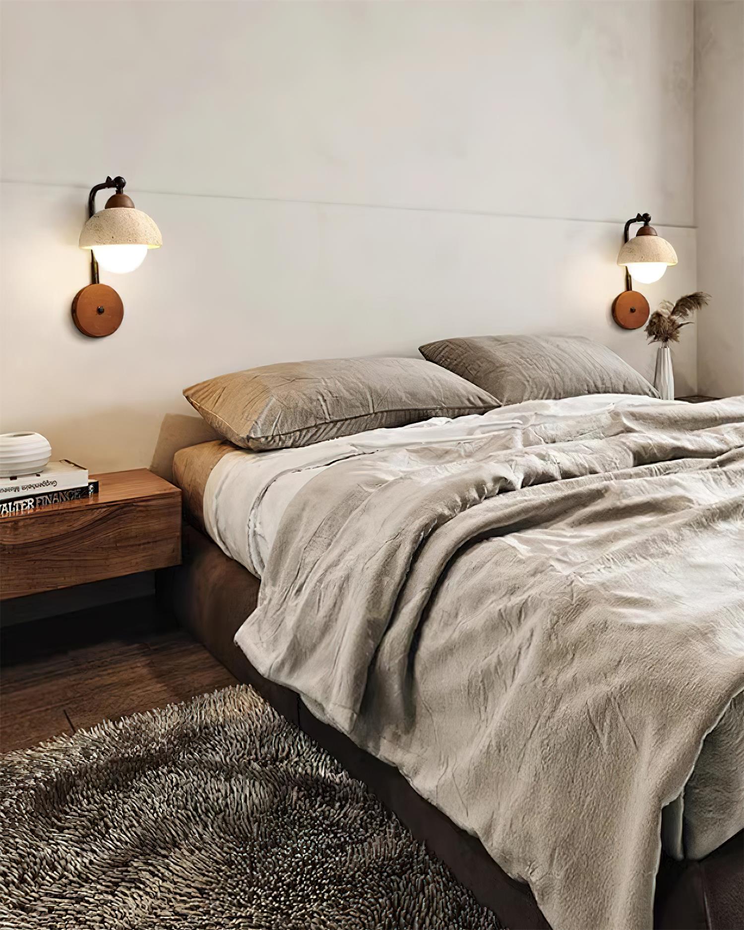 Solaro Applique Murale Travertin Blanc Globe Opalescent - Neutralighting