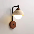 Solaro Applique Murale Travertin Blanc Globe Opalescent - Neutralighting