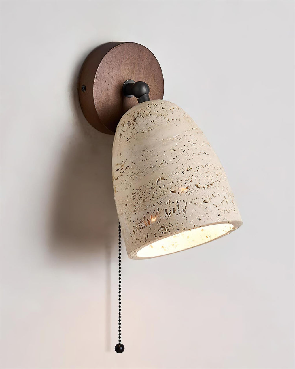 Solaro Applique Murale Travertin Avec Chaîne De Tirage - Neutralighting