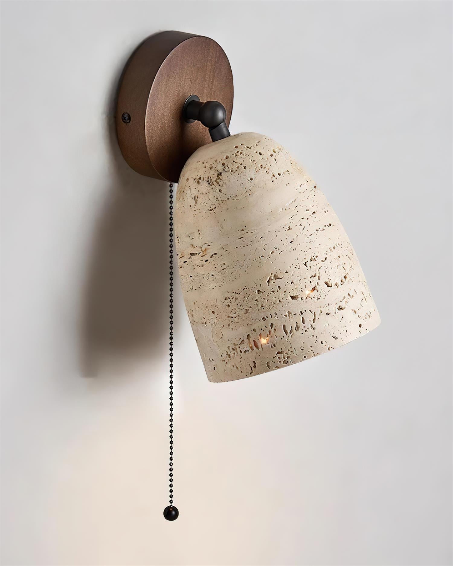 Solaro Applique Murale Travertin Avec Chaîne De Tirage - Neutralighting
