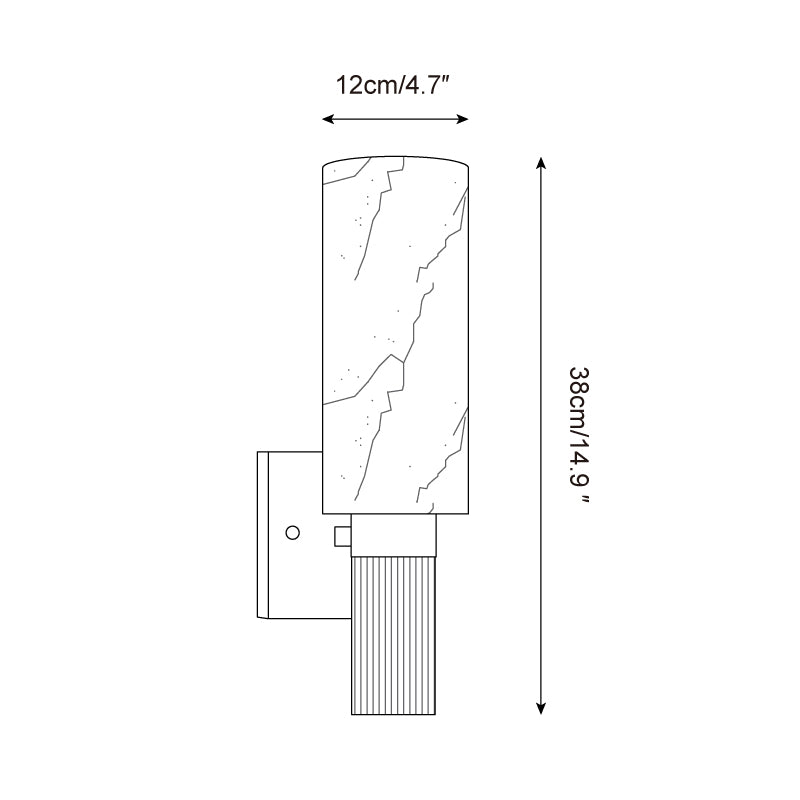Luste Lampe Murale Cylindrique en Albâtre - Neutralighting