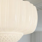 Solara Plafonnier en Verre Opale Dôme Cannelé Vintage - Neutralighting