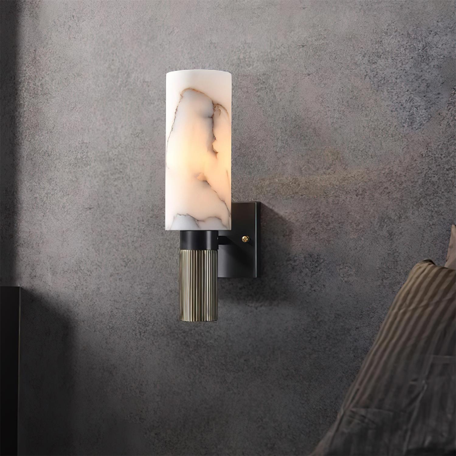 Luste Lampe Murale Cylindrique en Albâtre - Neutralighting