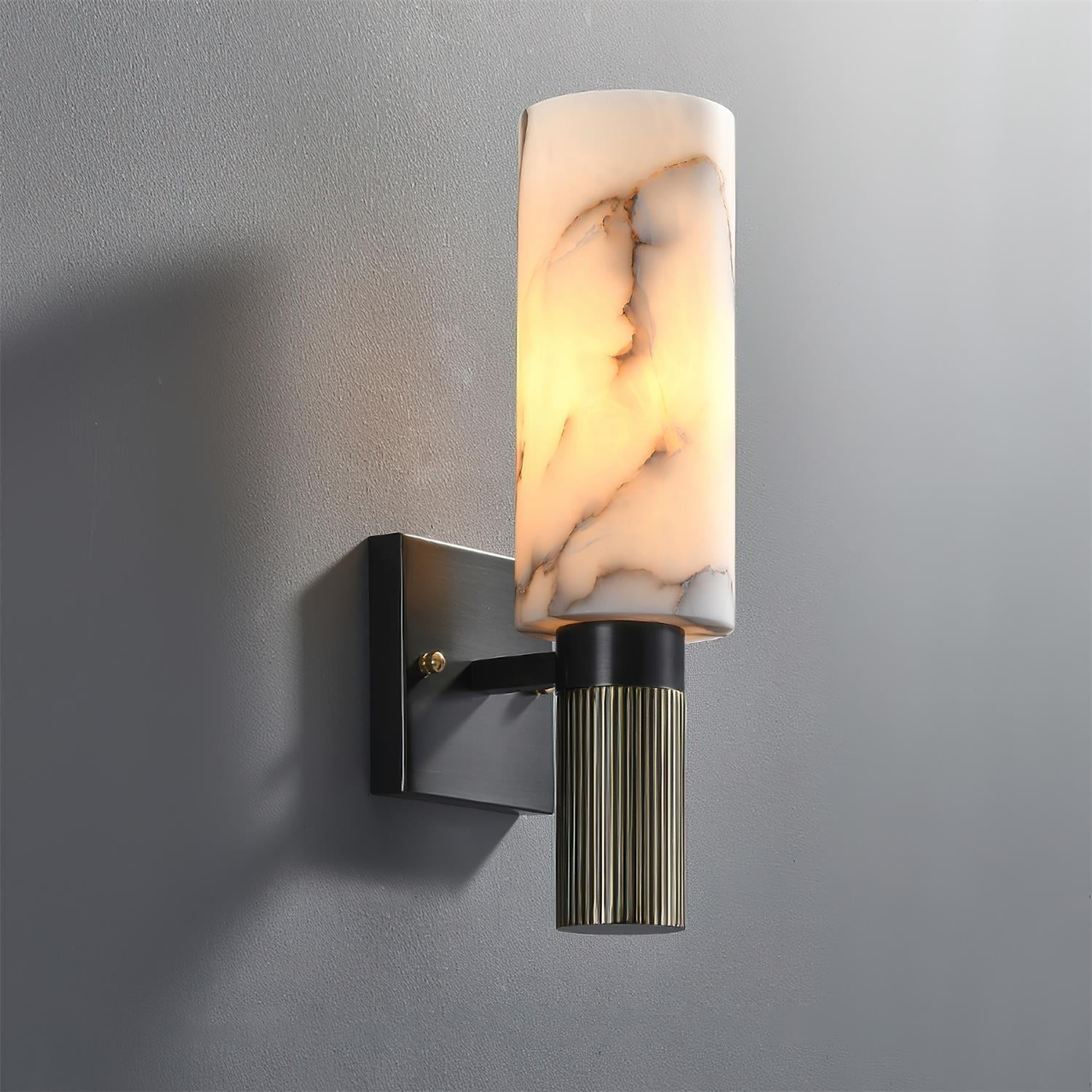 Luste Lampe Murale Cylindrique en Albâtre - Neutralighting