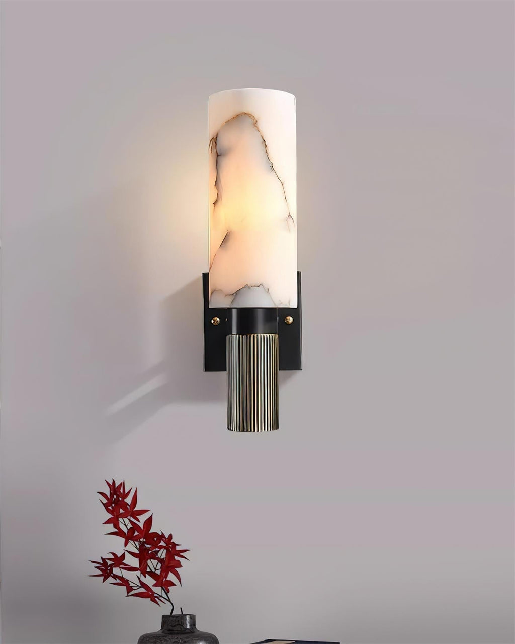 Luste Lampe Murale Cylindrique en Albâtre - Neutralighting