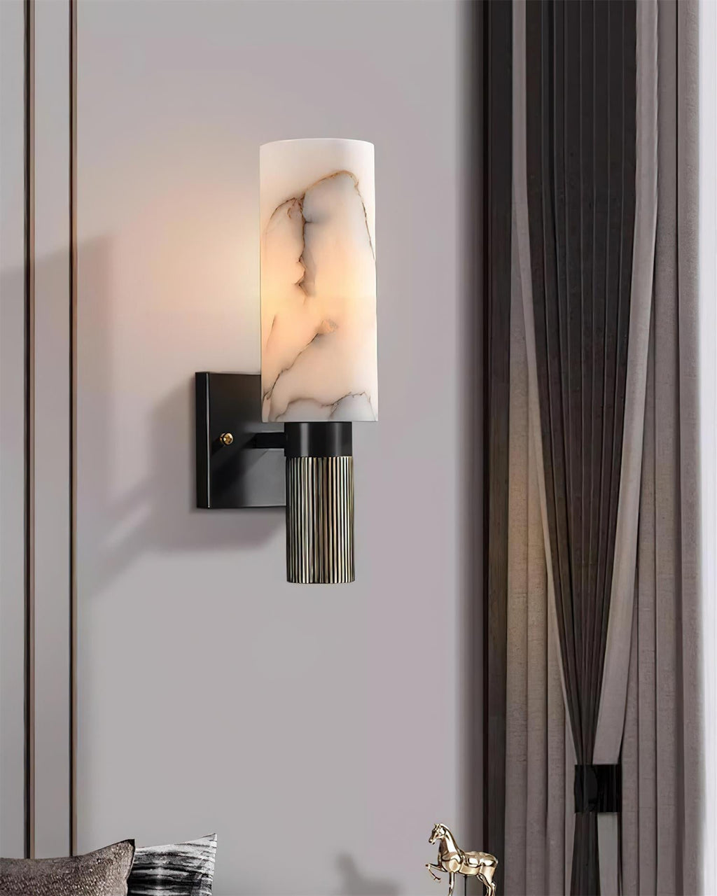 Luste Lampe Murale Cylindrique en Albâtre - Neutralighting