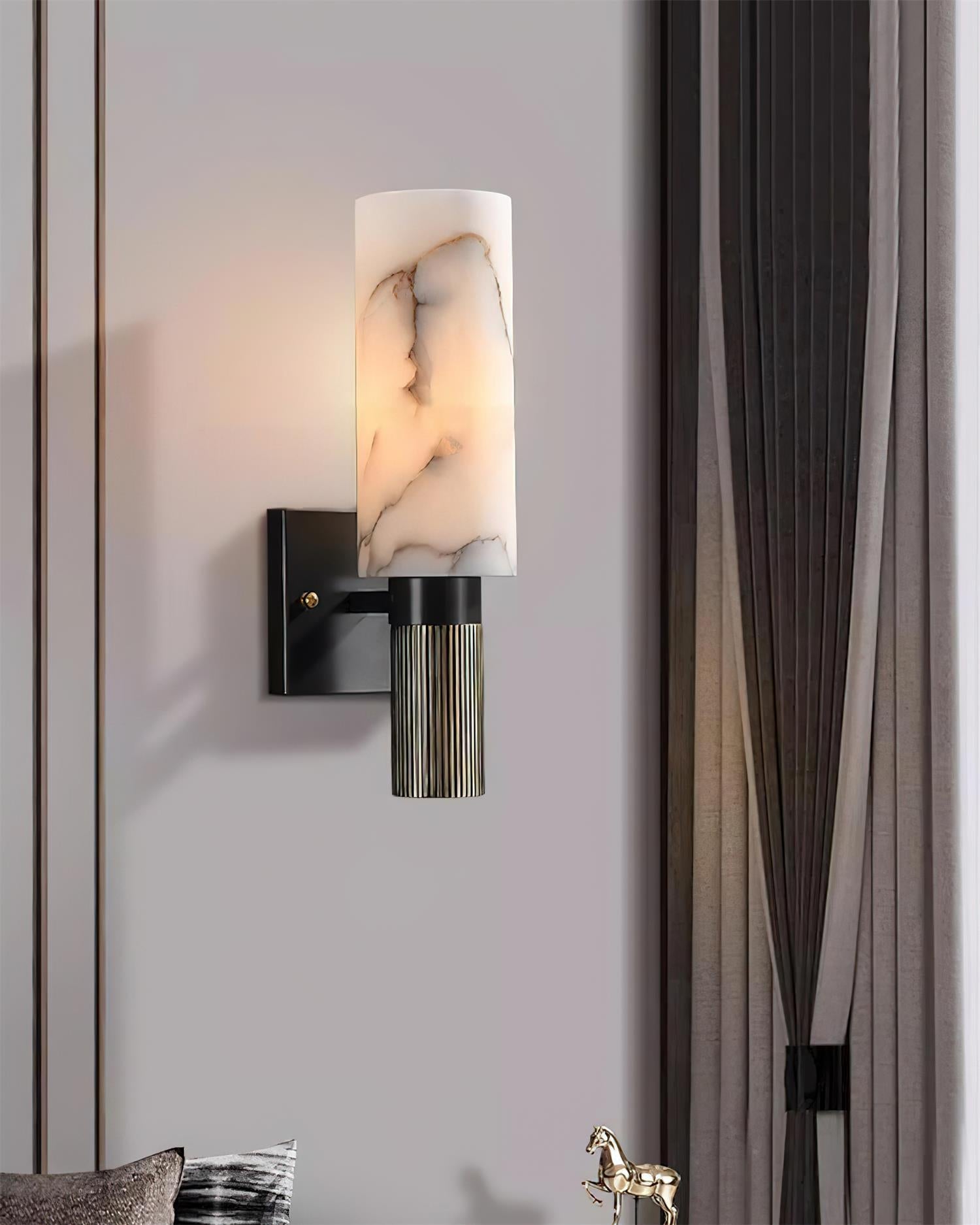 Luste Lampe Murale Cylindrique en Albâtre - Neutralighting