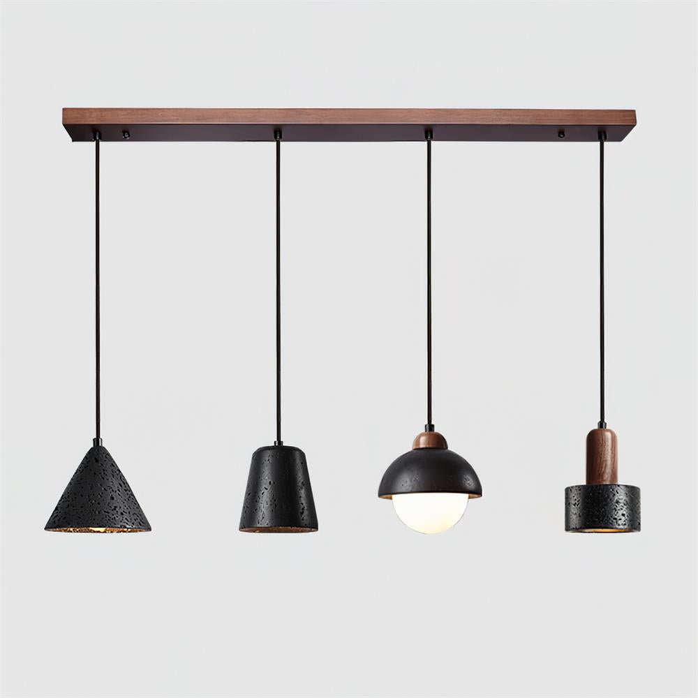 Ritta Ensemble de Lampes Suspendues Travertin Noir - Neutralighting