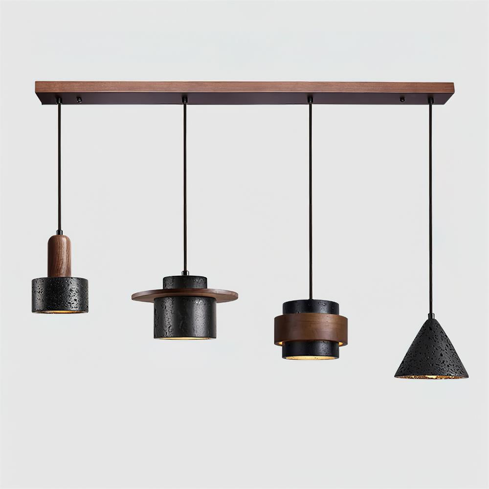 Ritta Ensemble de Lampes Suspendues Travertin Noir - Neutralighting