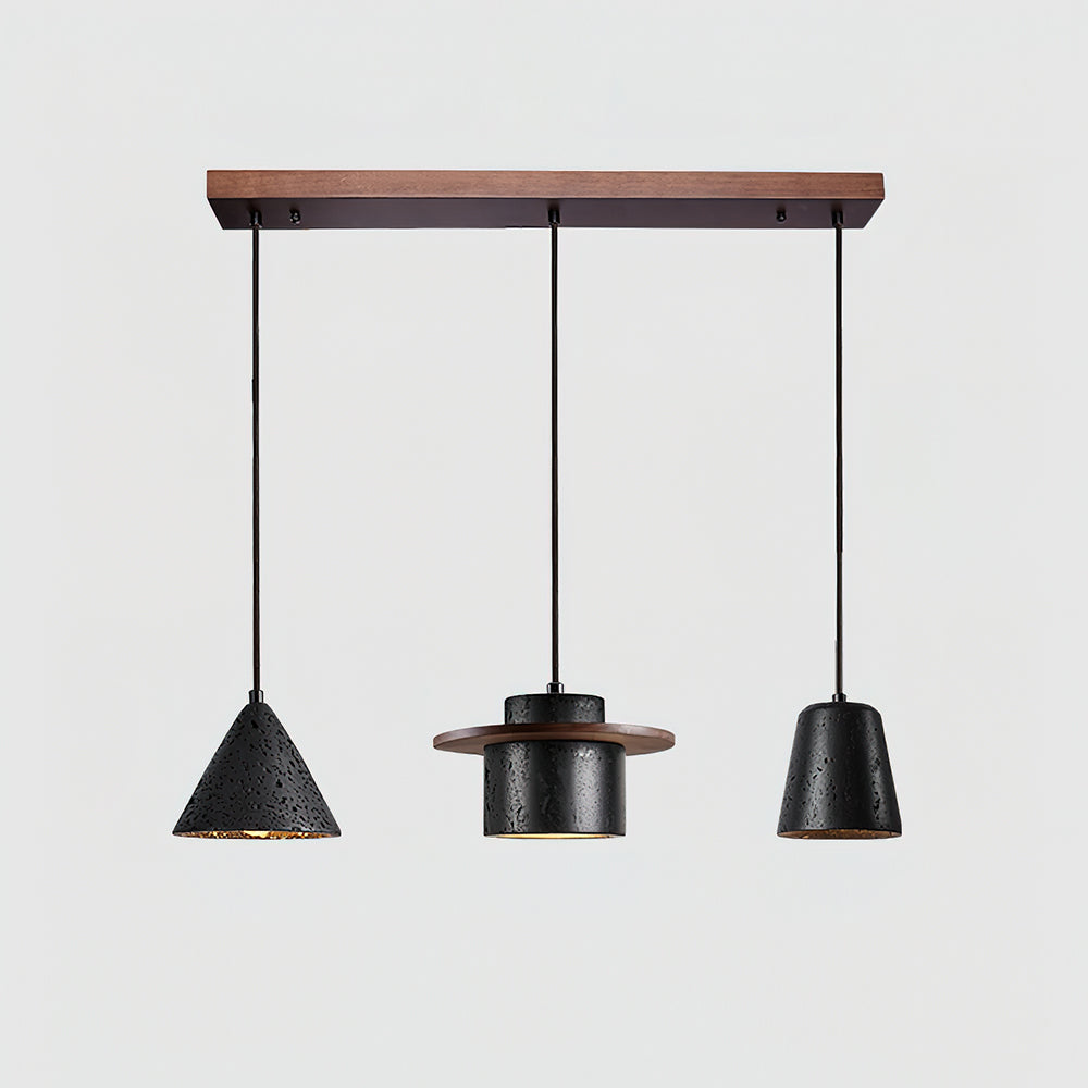 Ritta Ensemble de Lampes Suspendues Travertin Noir - Neutralighting