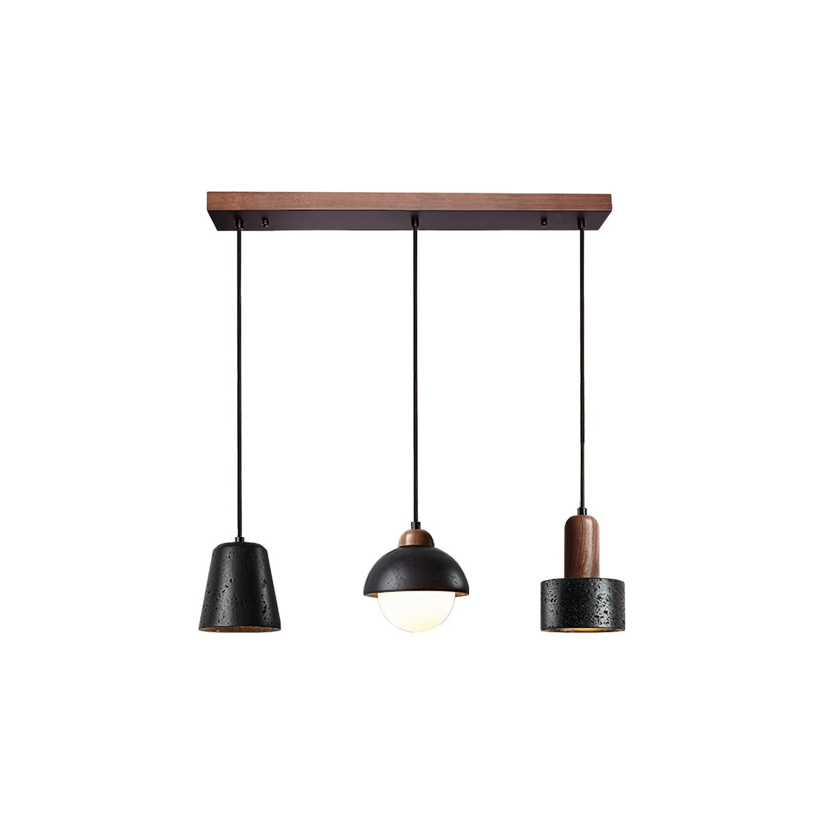 Ritta Ensemble de Lampes Suspendues Travertin Noir - Neutralighting