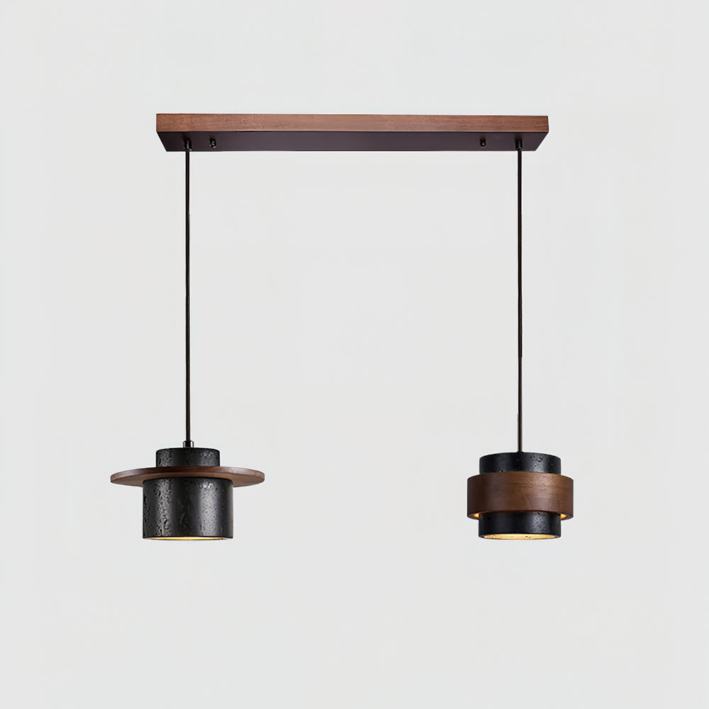 Ritta Ensemble de Lampes Suspendues Travertin Noir - Neutralighting