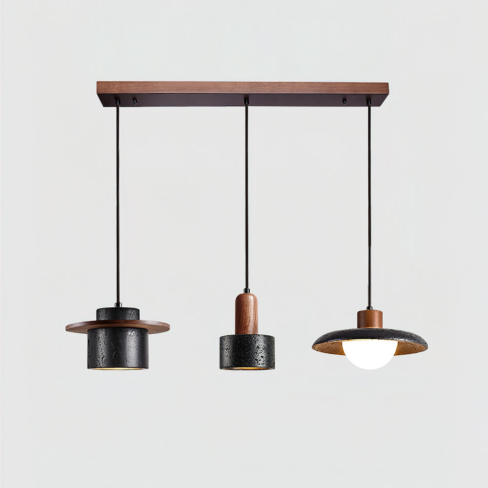 Ritta Ensemble de Lampes Suspendues Travertin Noir - Neutralighting