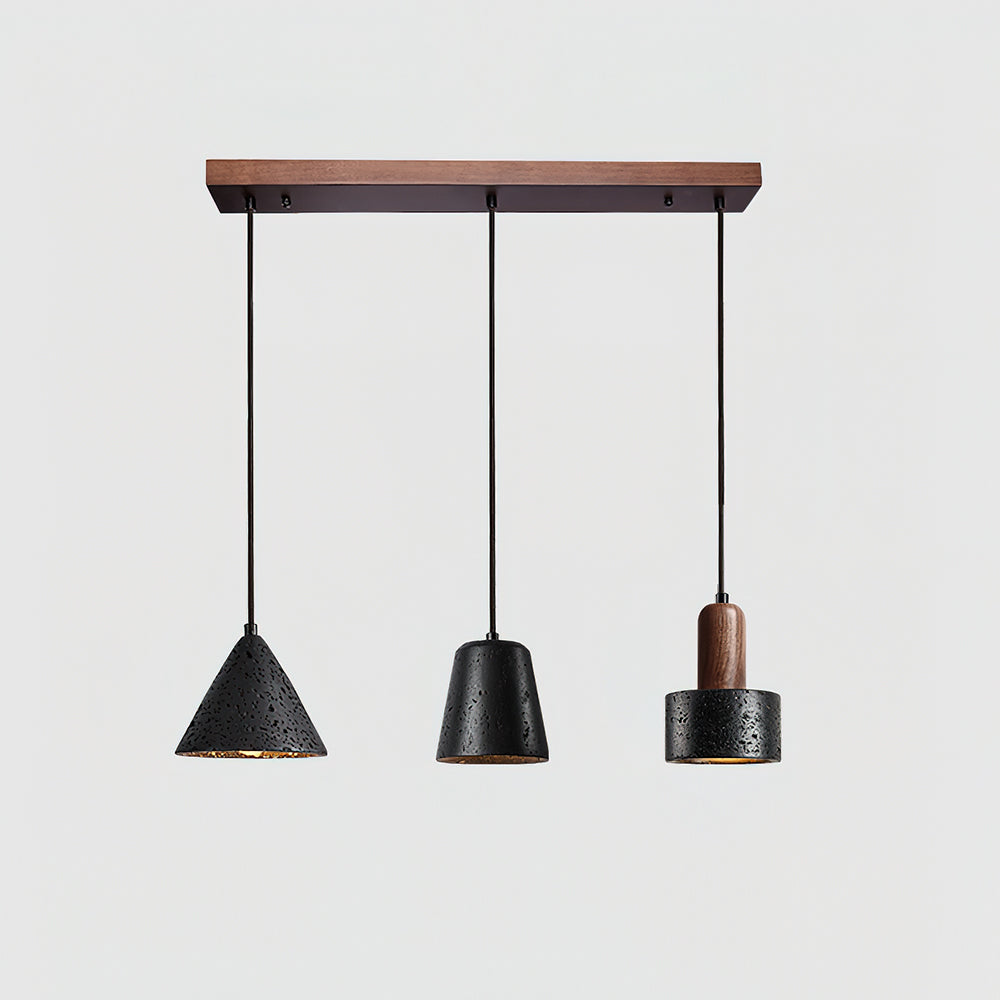 Ritta Ensemble de Lampes Suspendues Travertin Noir - Neutralighting