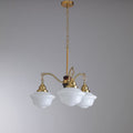 Lustra Chandelier Laiton Bois Verre Satiné Classique - Neutralighting