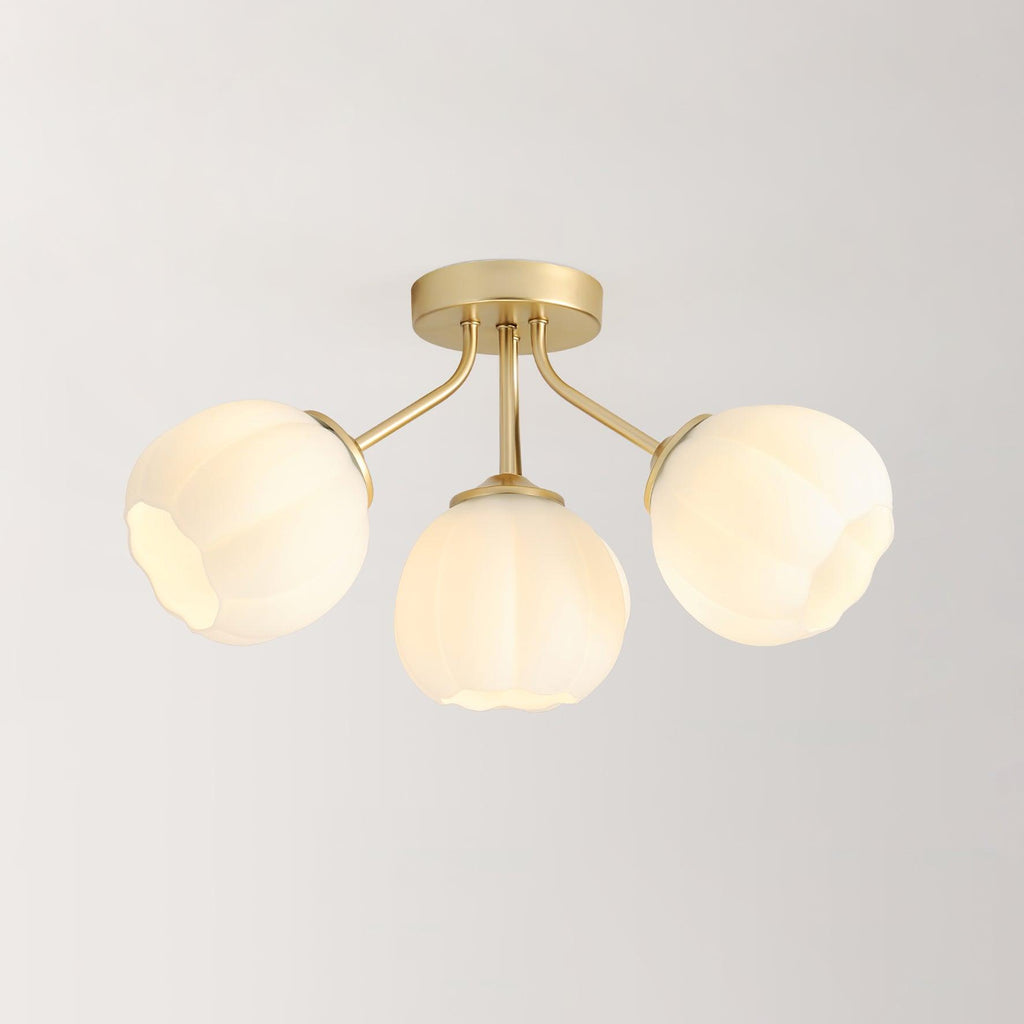 Rialto Plafonnier Romantique en Verre Floral - Neutralighting