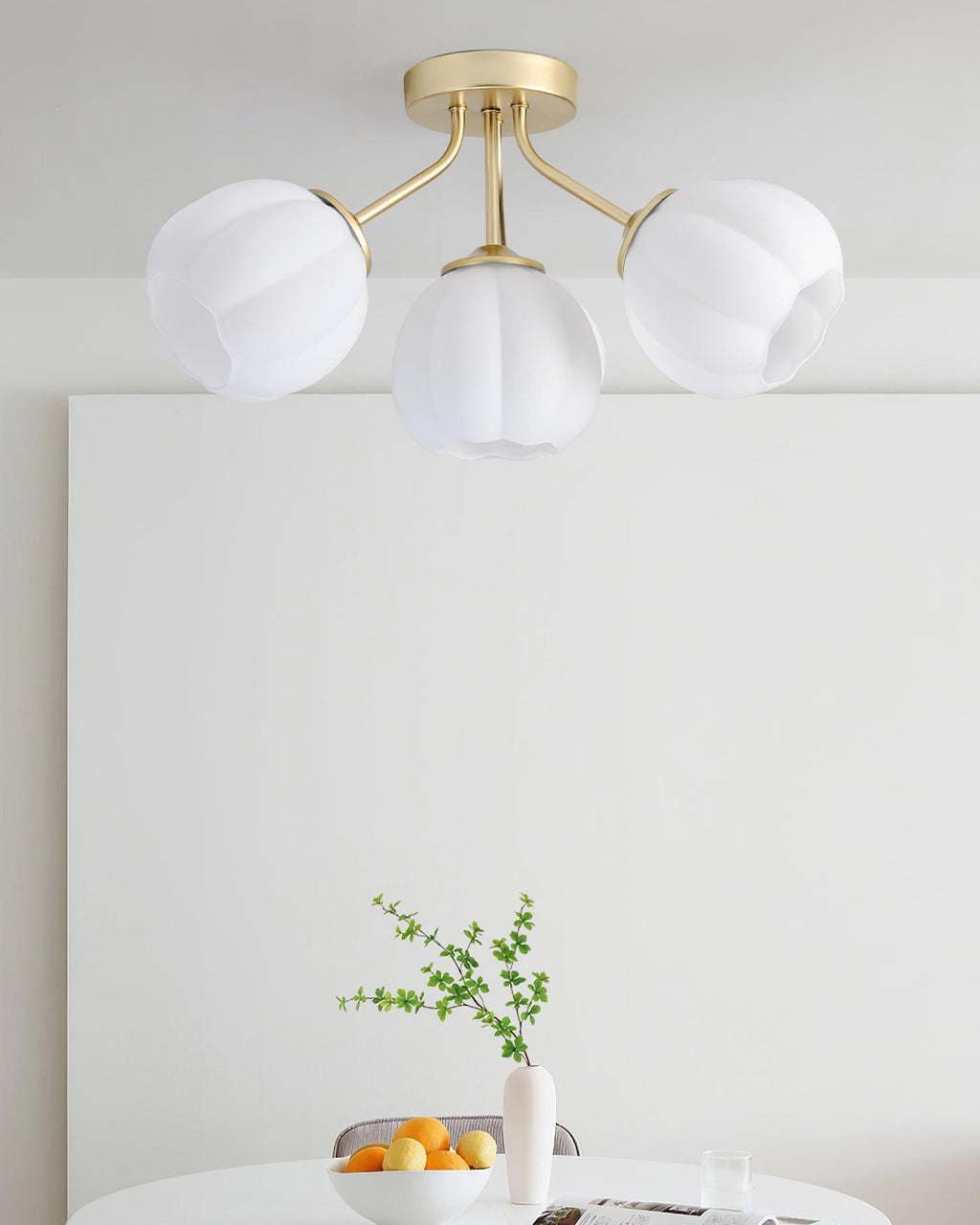 Rialto Plafonnier Romantique en Verre Floral - Neutralighting