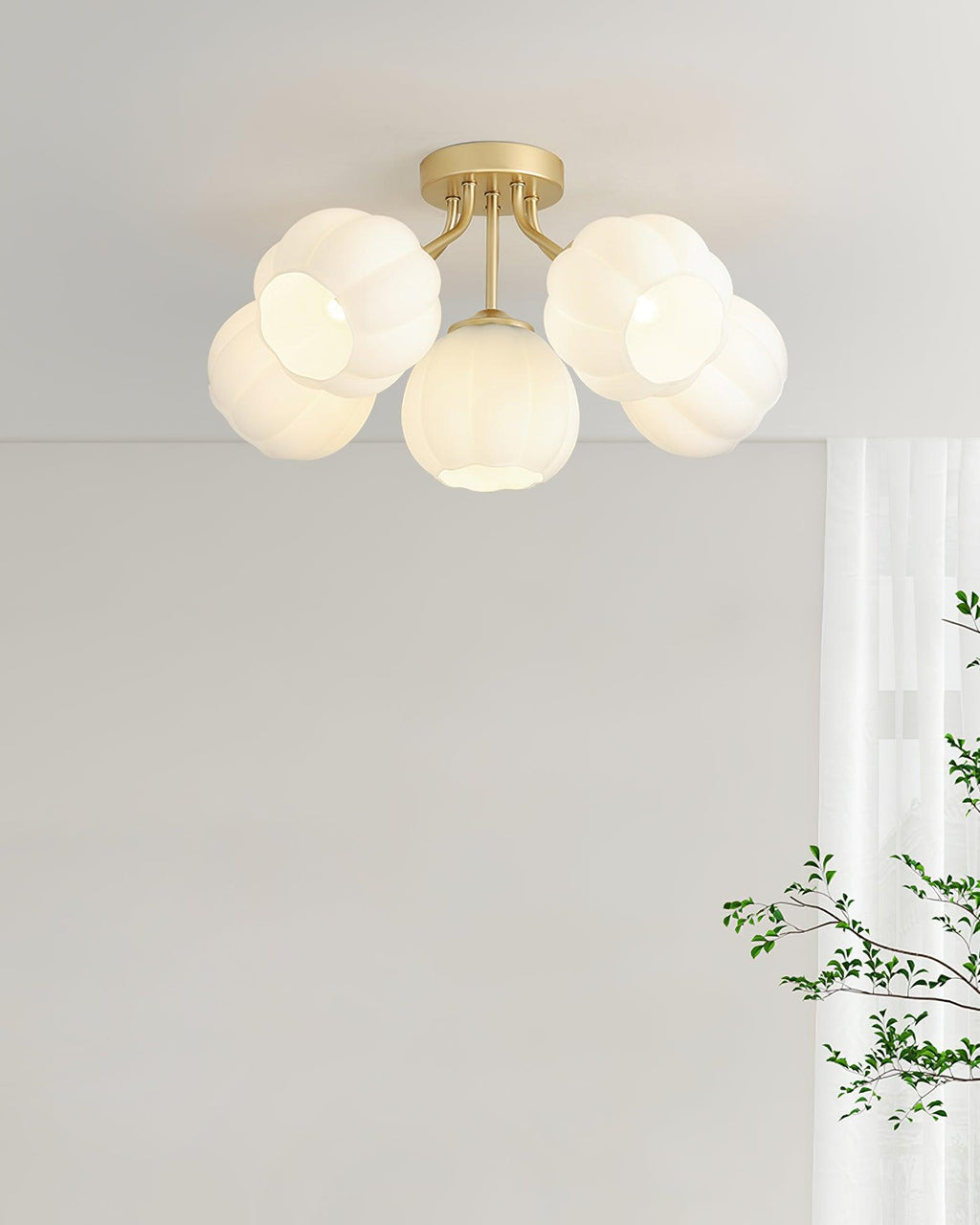 Rialto Plafonnier Romantique en Verre Floral - Neutralighting