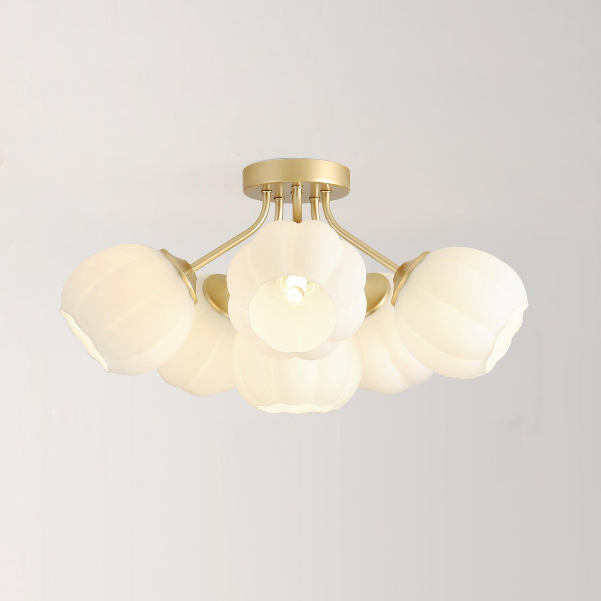 Rialto Plafonnier Romantique en Verre Floral - Neutralighting