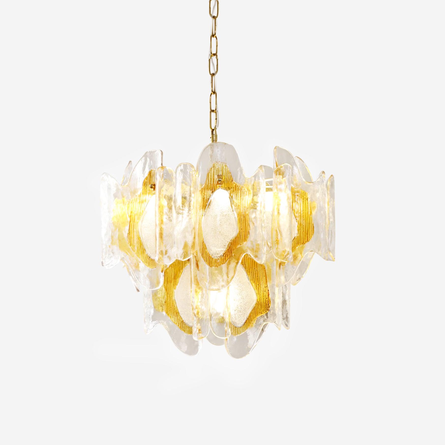 Marrina Lustre Verre Ambre Vague Vintage - Neutralighting