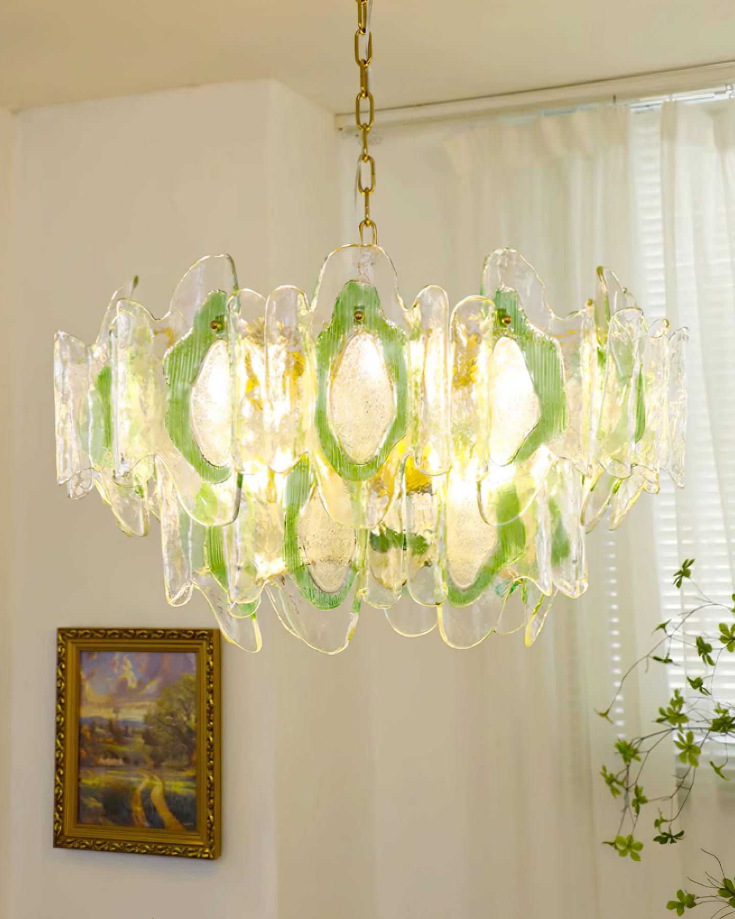 Marrina Lustre Verre Ambre Vague Vintage - Neutralighting