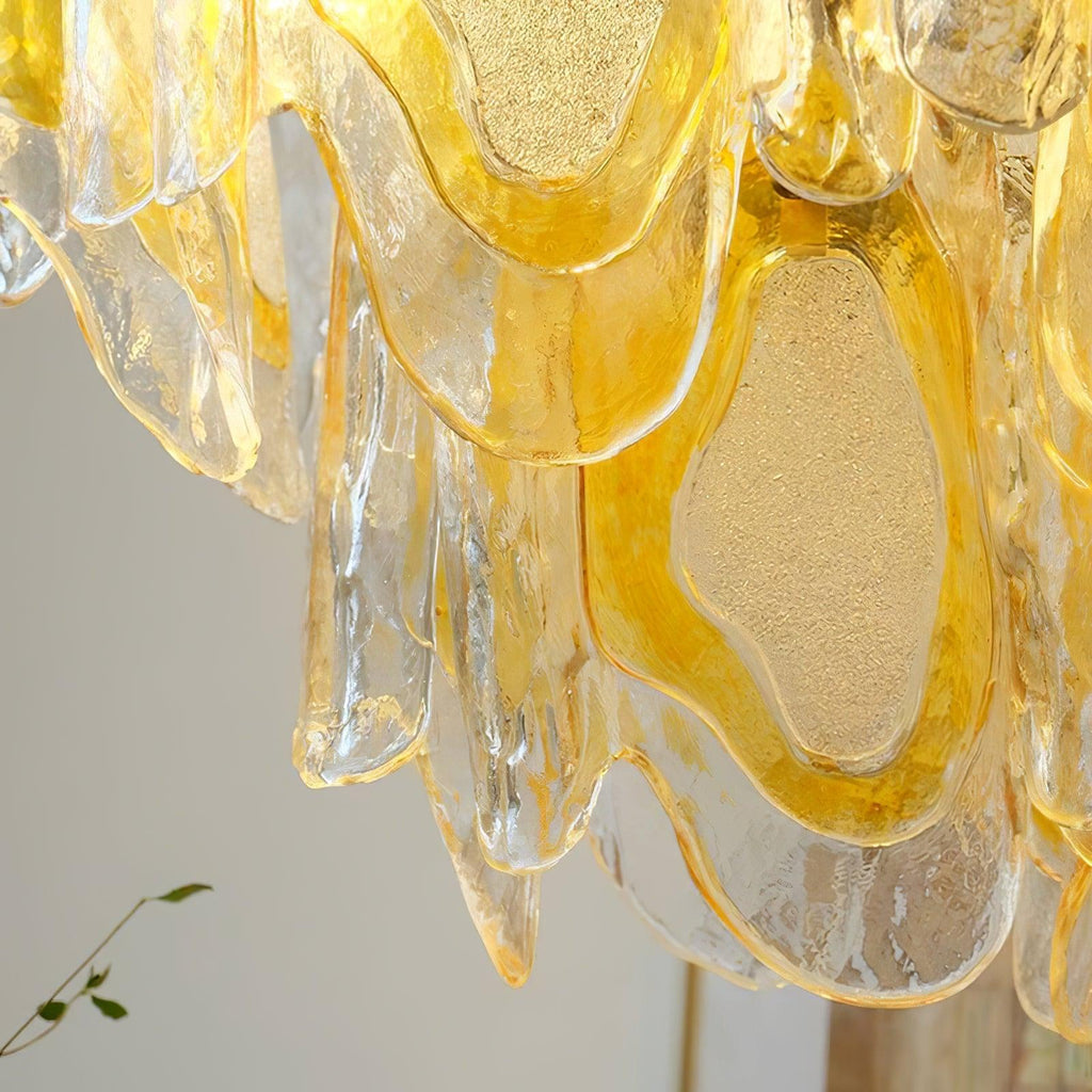 Marrina Lustre Verre Ambre Vague Vintage - Neutralighting