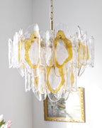 Marrina Lustre Verre Ambre Vague Vintage - Neutralighting