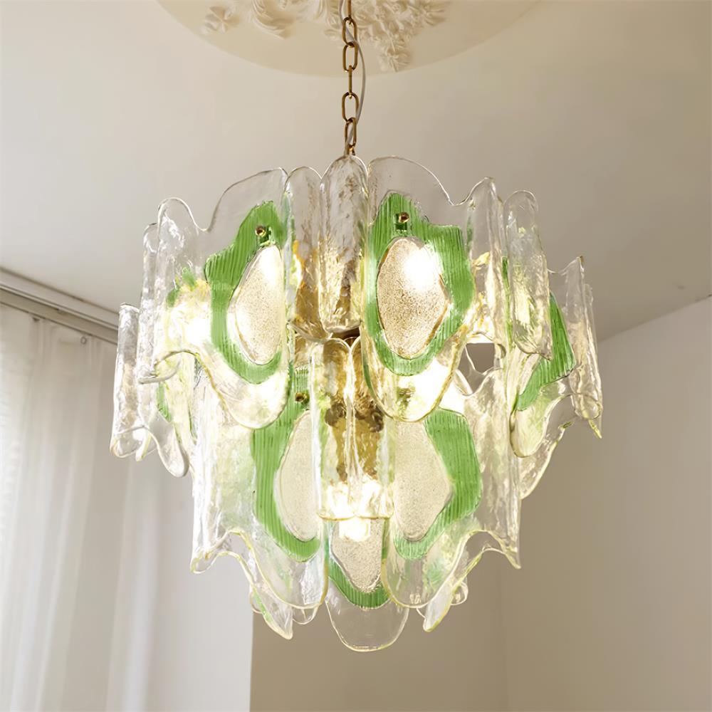 Marrina Lustre Verre Ambre Vague Vintage - Neutralighting