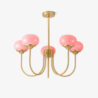 Lustra Chandelier Globe en Verre Rose Doré - Neutralighting