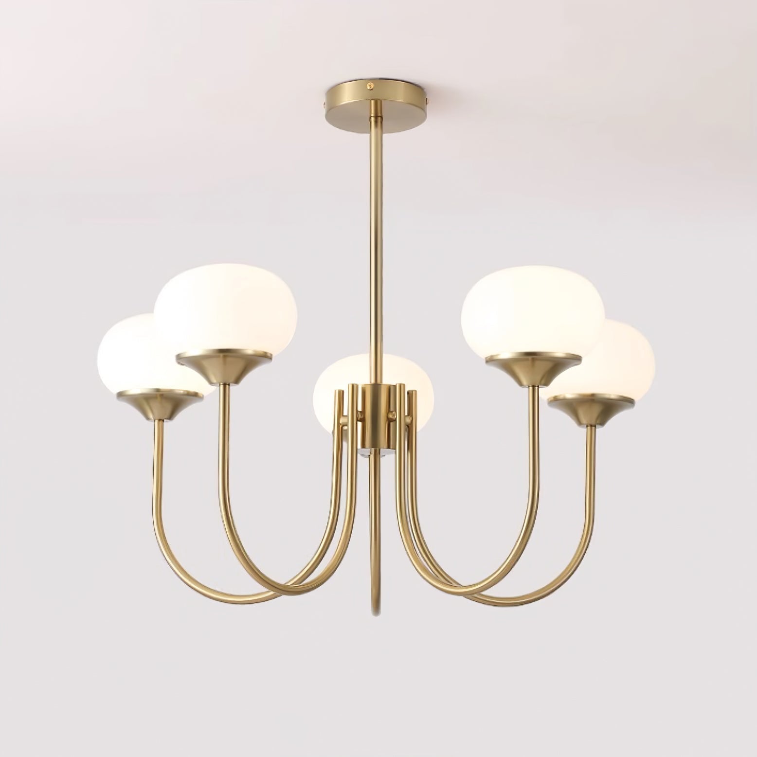 Lustra Chandelier Globe en Verre Rose Doré - Neutralighting