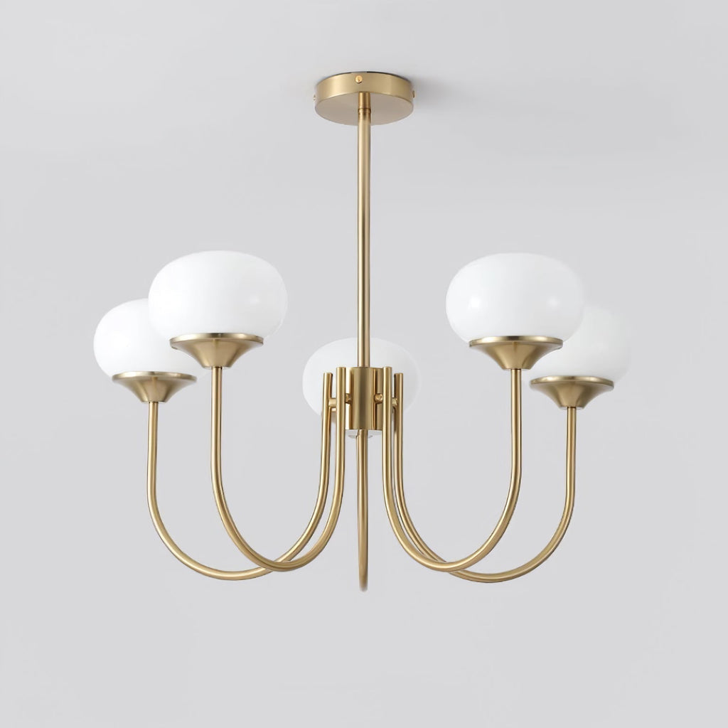 Lustra Chandelier Globe en Verre Rose Doré - Neutralighting