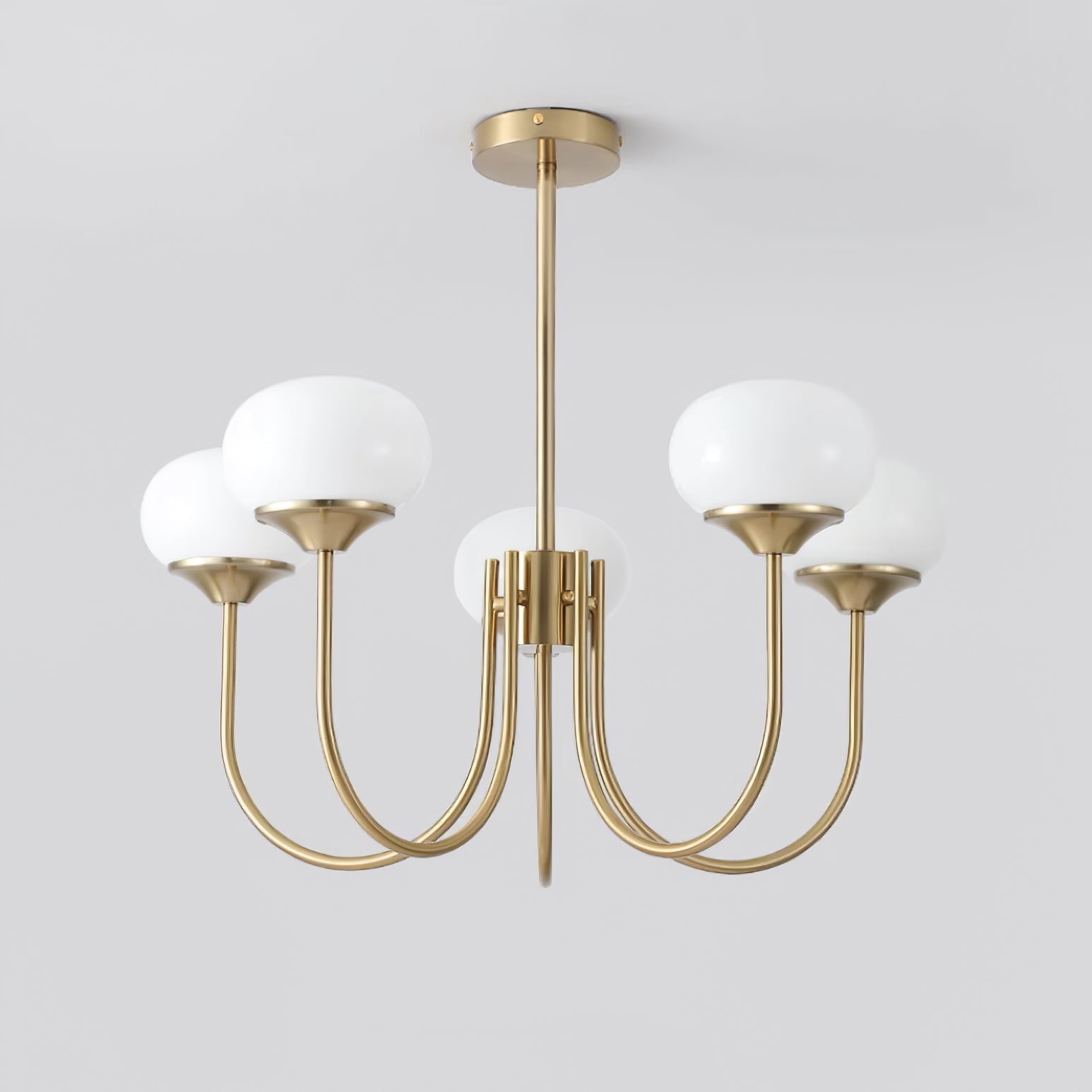 Lustra Chandelier Globe en Verre Rose Doré - Neutralighting