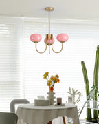 Lustra Chandelier Globe en Verre Rose Doré - Neutralighting