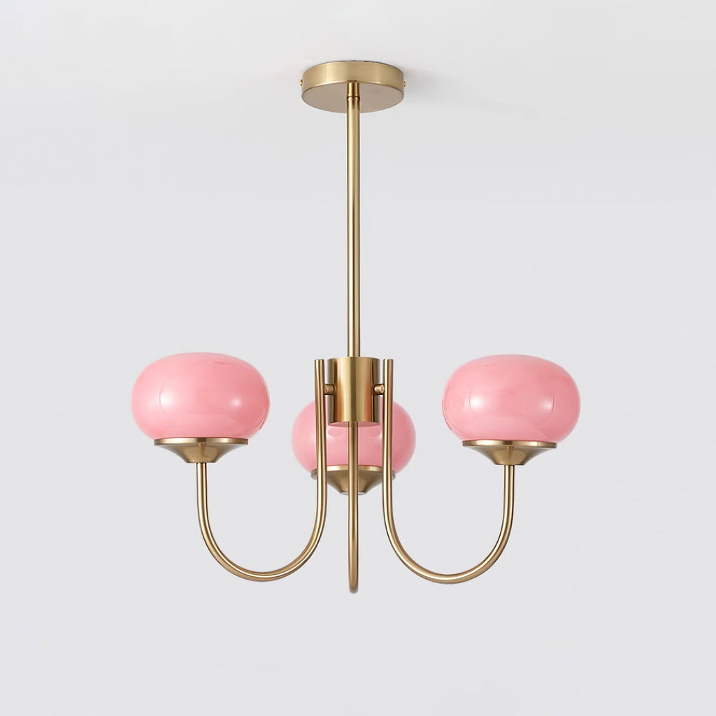 Lustra Chandelier Globe en Verre Rose Doré - Neutralighting