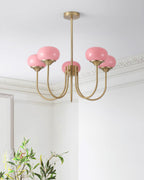 Lustra Chandelier Globe en Verre Rose Doré - Neutralighting