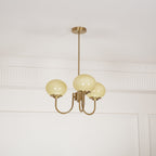 Lustra Chandelier Globe en Verre Rose Doré - Neutralighting