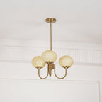 Lustra Chandelier Globe en Verre Rose Doré - Neutralighting