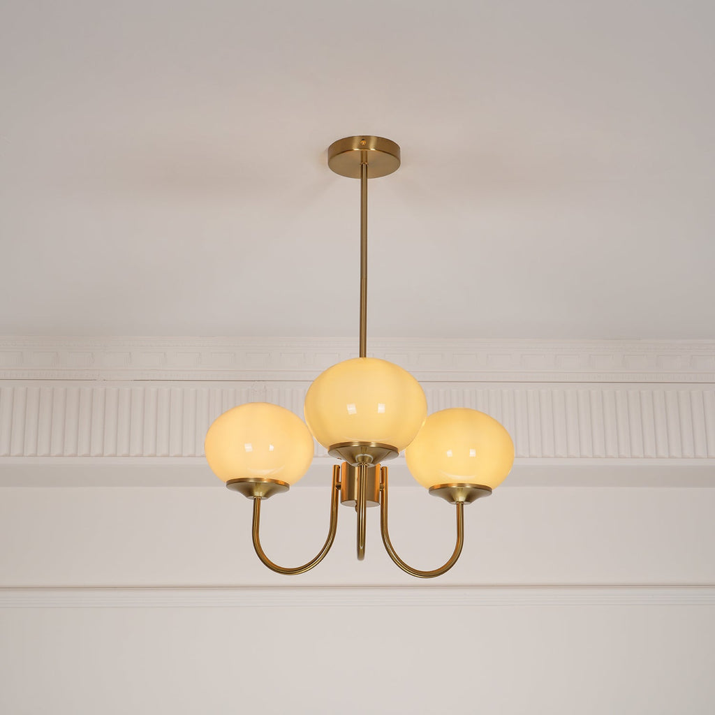 Lustra Chandelier Globe en Verre Rose Doré - Neutralighting