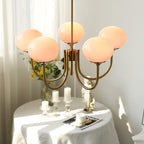 Lustra Chandelier Globe en Verre Rose Doré - Neutralighting