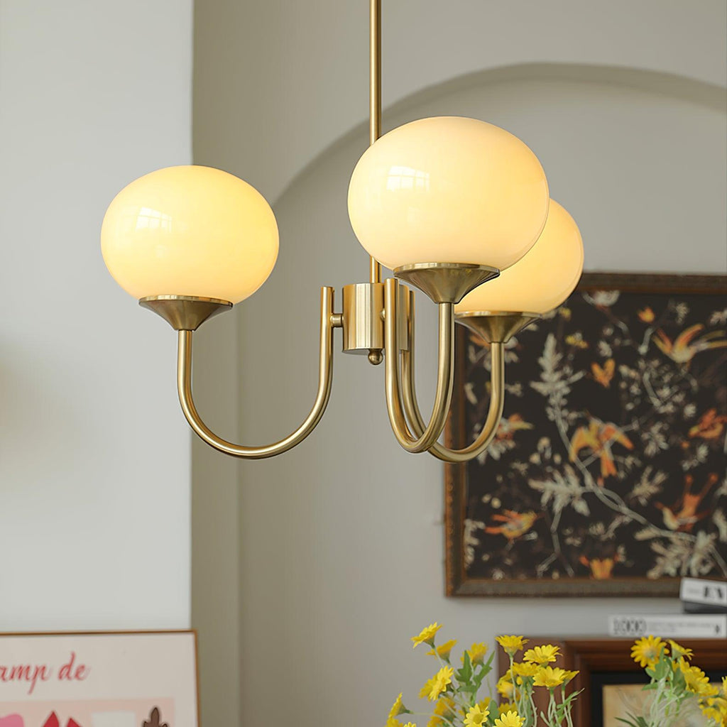 Lustra Chandelier Globe en Verre Rose Doré - Neutralighting