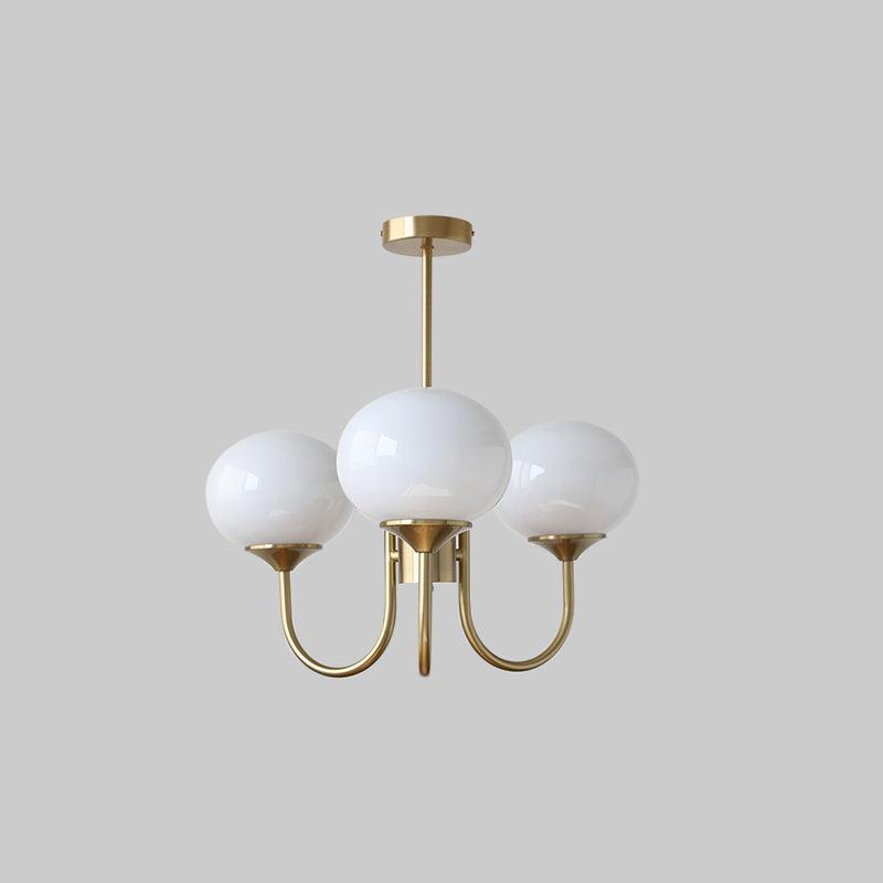 Lustra Chandelier Globe en Verre Rose Doré - Neutralighting