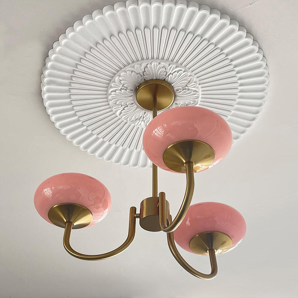 Lustra Chandelier Globe en Verre Rose Doré - Neutralighting