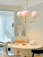 Lustra Chandelier Globe en Verre Rose Doré - Neutralighting