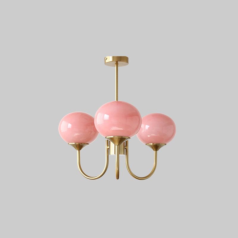 Lustra Chandelier Globe en Verre Rose Doré - Neutralighting