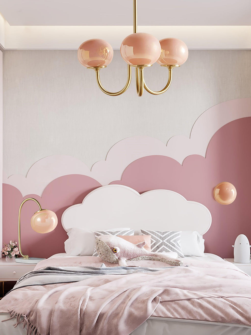 Lustra Chandelier Globe en Verre Rose Doré - Neutralighting