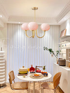 Lustra Chandelier Globe en Verre Rose Doré - Neutralighting