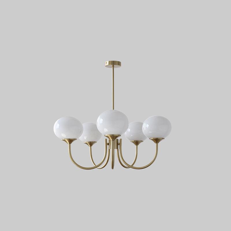 Lustra Chandelier Globe en Verre Rose Doré - Neutralighting