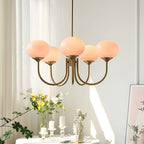 Lustra Chandelier Globe en Verre Rose Doré - Neutralighting